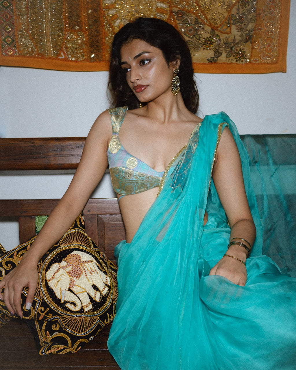 Pavithra Saree (Teal)