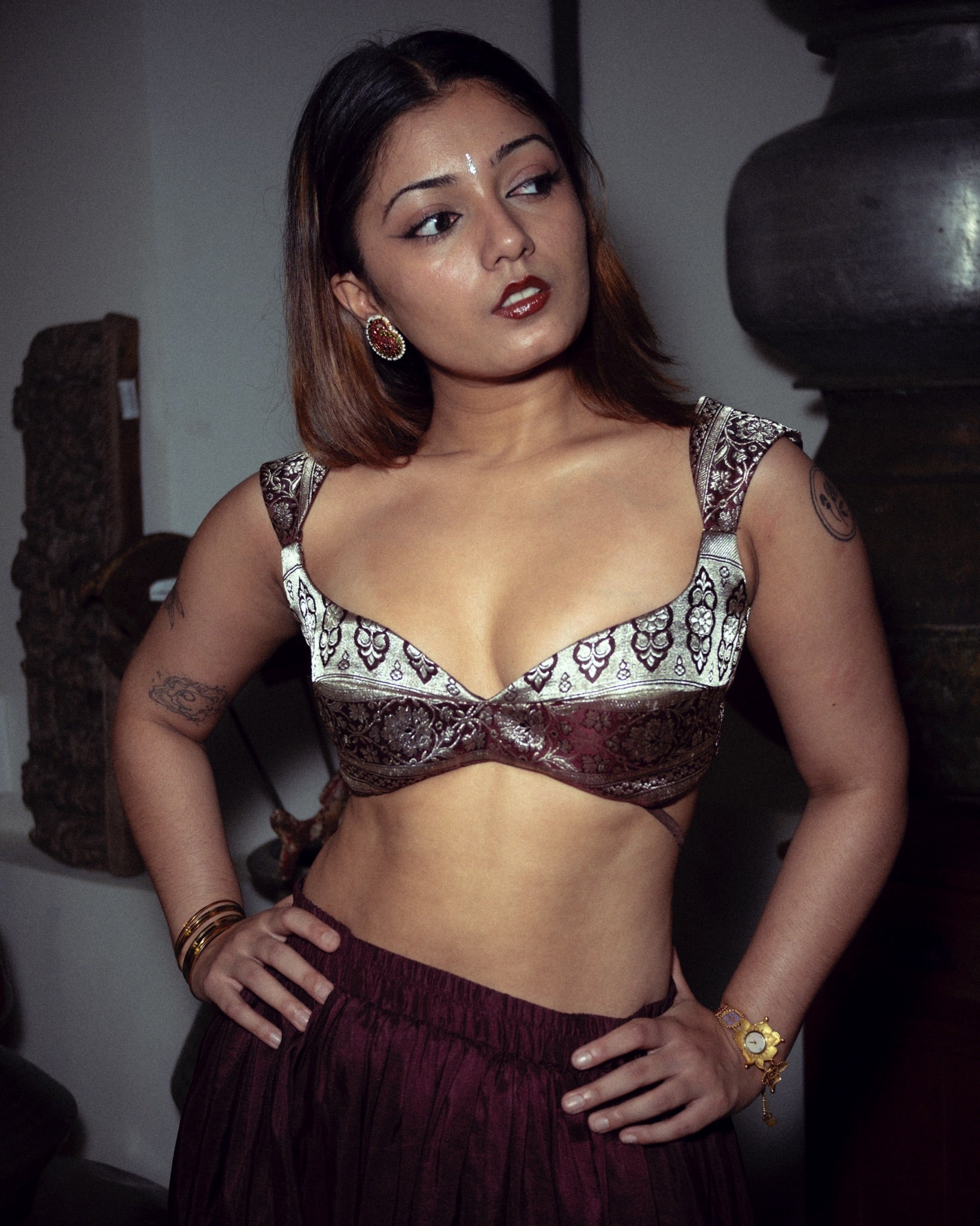 Pavithra Blouse (Brown)