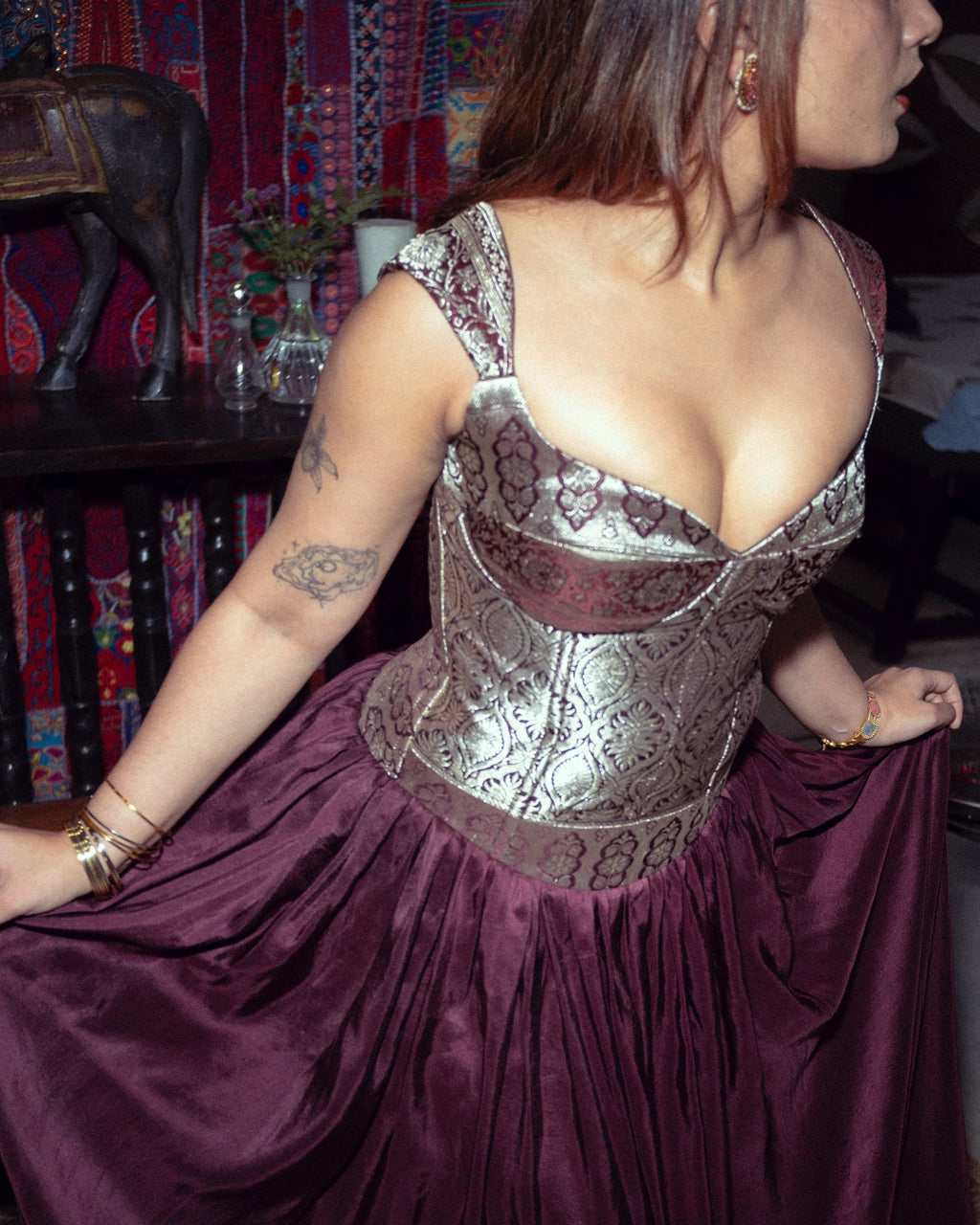 Pavithra Underbust Corset (Brown)