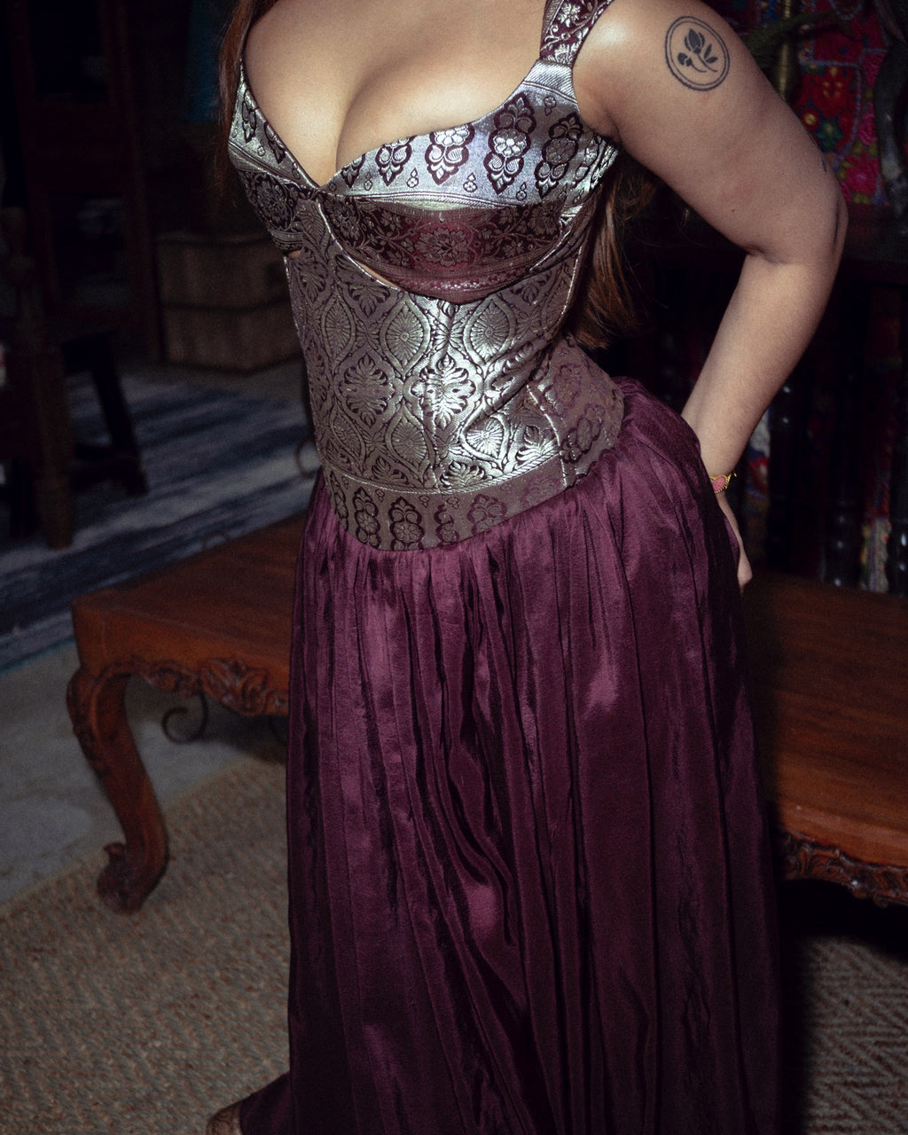 Pavithra Underbust Corset (Brown)