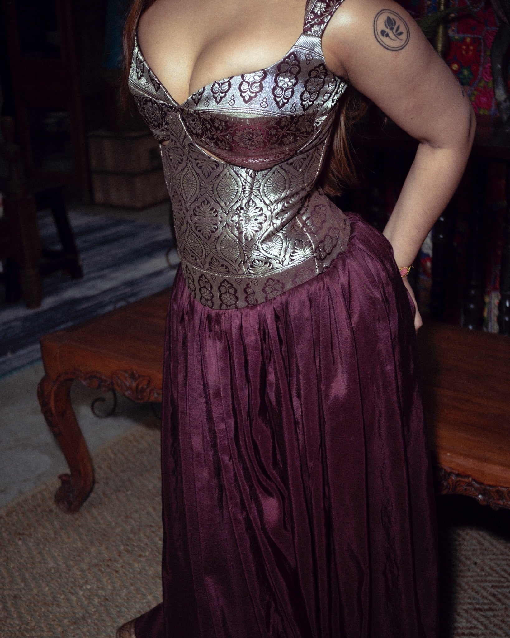 Pavithra Underbust Corset (Brown)
