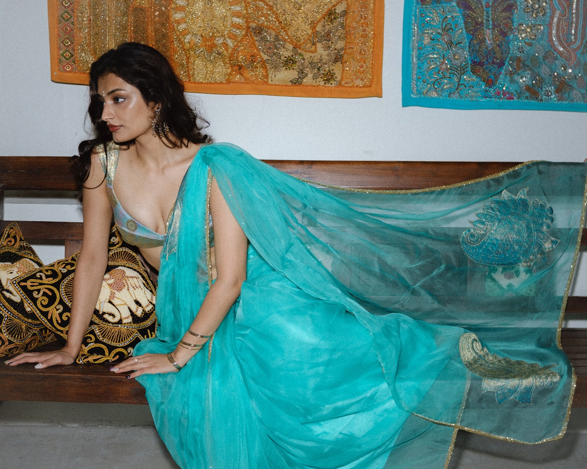 Pavithra Saree (Teal)